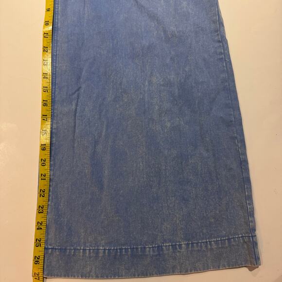 &Merci Women's Wide Leg Long Overalls Carpenter Cottage sz Small Light Blue Wash - Picture 6 of 13